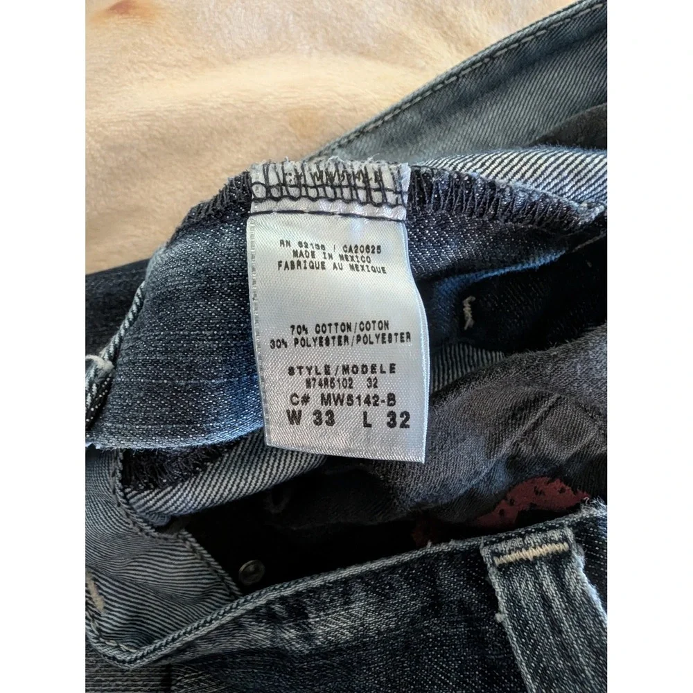 Guess Jeans Rhodes Straight Leg Dark Wash Denim Mens 33x32 M74R5102